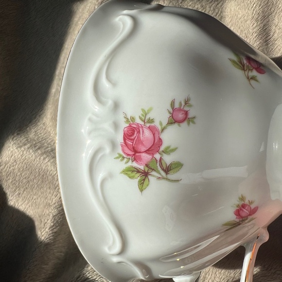 Bavaria Western Germany Elfenbein Rose Bud Pattern Tea Cup Saucer Plate 3 pc - Picture 14 of 15